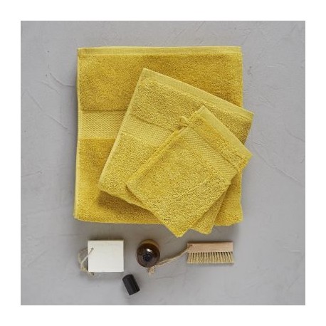 Serviette drap de bain 70 x 140 cm jaune sésame Sylvie Thiriez