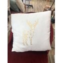 Coussin cerf blanc 45 x 45 cm Country Casa