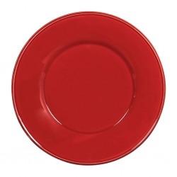 6 Assiettes plates Constance rouge D28.5 cm Côté Table