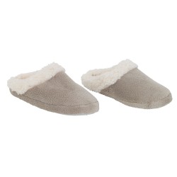 Chaussons mules Sherpa taupe L Country Casa