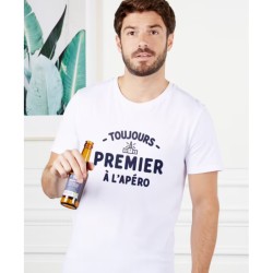 Tee-shirt homme "Toujours premier à l'apéro" Monsieur Tshirt