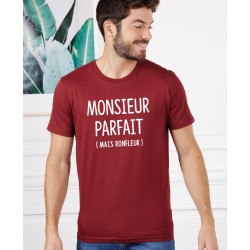 Tee-shirt homme "Monsieur Parfait mais ronfleur" Monsieur Tshirt