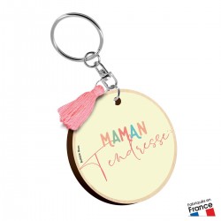 Porte clés imprimé "Maman tendresse" Bubble Gum