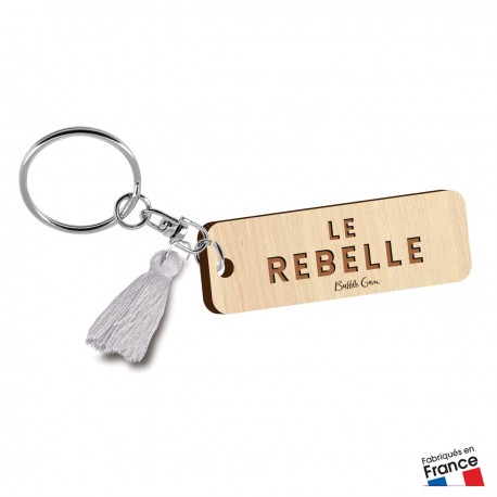 Porte clés gravé "Le rebelle" Bubble Gum
