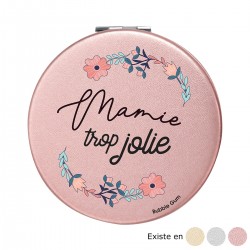 Miroir de poche "Mamie trop jolie" Bubble Gum