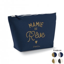 Pochette trousse bleu marine "Mamie de rêve" Bubble Gum