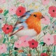 Toile Oiseaux dans une marée de fleurs 40 x 40 cm Imageland