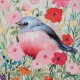 Toile Oiseaux dans une marée de fleurs 40 x 40 cm Imageland
